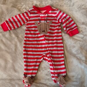 Carter’s Red and Gray Striped Reindeer Sleeper